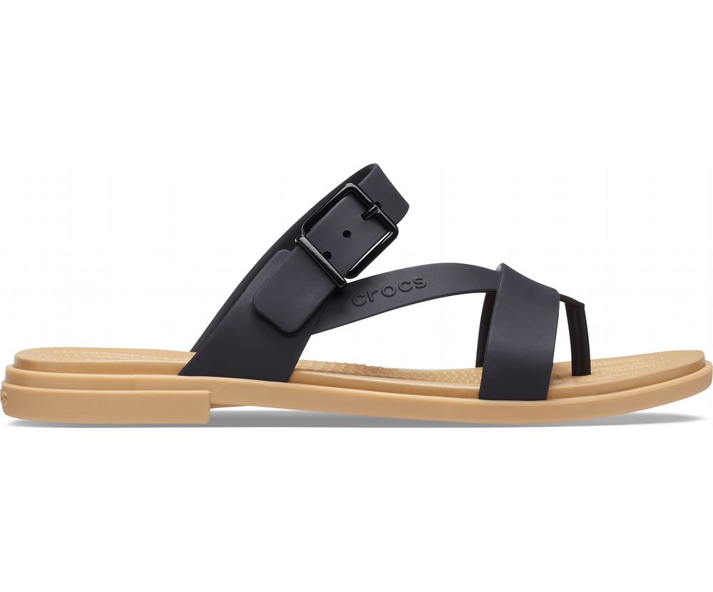 Crocs Tulum Tå Post Sandaler Dame Sort | 259-PDVUOM