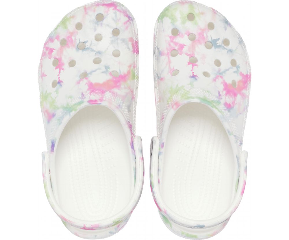 Crocs Classic Bleach Dye Træsko Herre Hvide | 895-JYQCDO