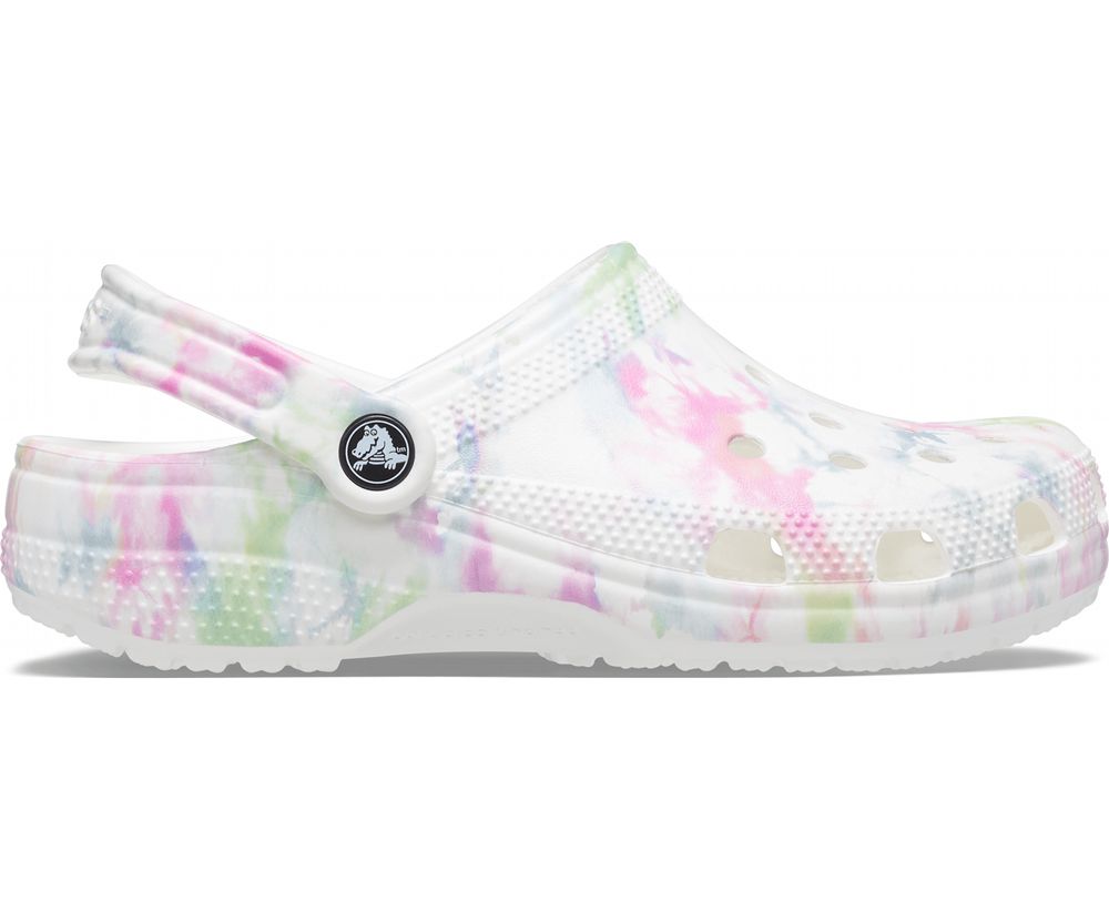 Crocs Classic Bleach Dye Træsko Herre Hvide | 895-JYQCDO