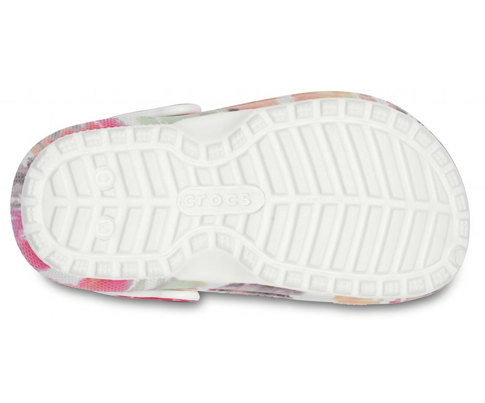 Crocs Classic Forede Tie-Dye Graphic Tøfler Pige Flerfarvede | 810-FGPDHI