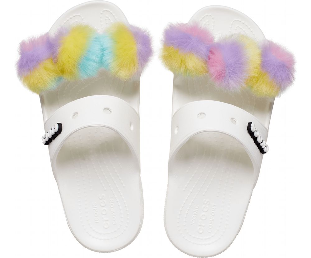 Crocs Classic Fur Sure Sandaler Dame Hvide | 014-RCGSFJ