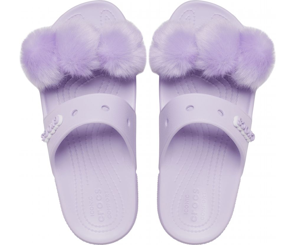 Crocs Classic Fur Sure Sandaler Dame Lilla | 520-DRZTCQ