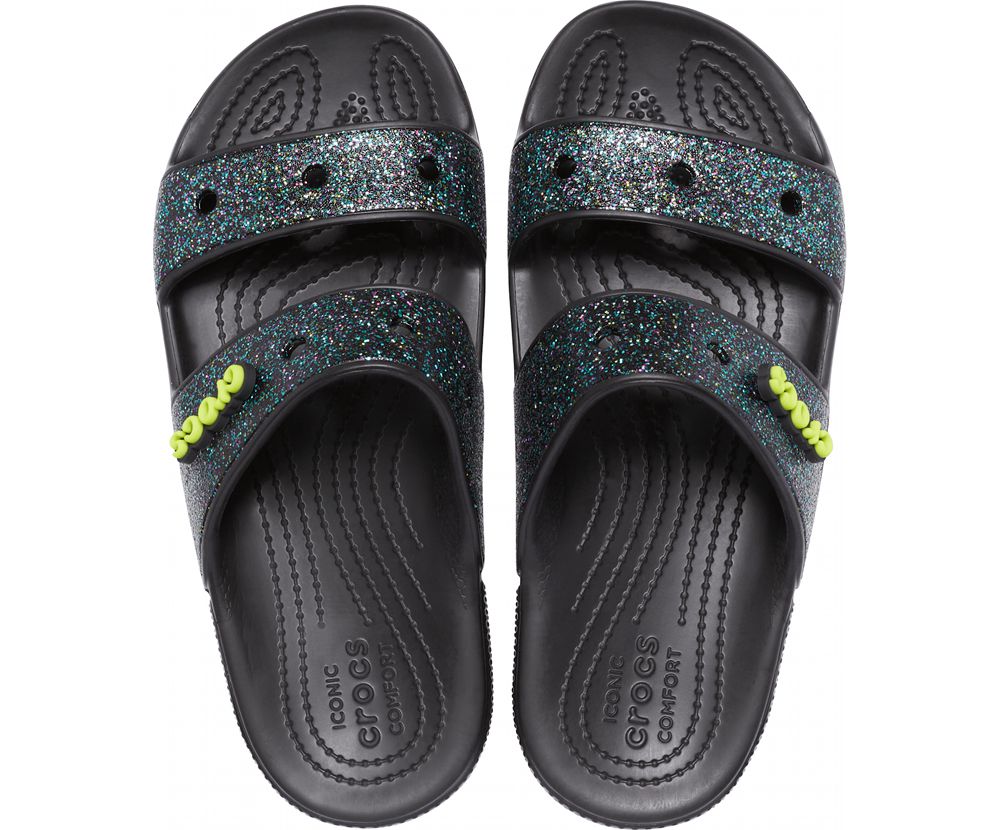 Crocs Classic Glitter Sandaler Herre Sort | 091-GRXOMB