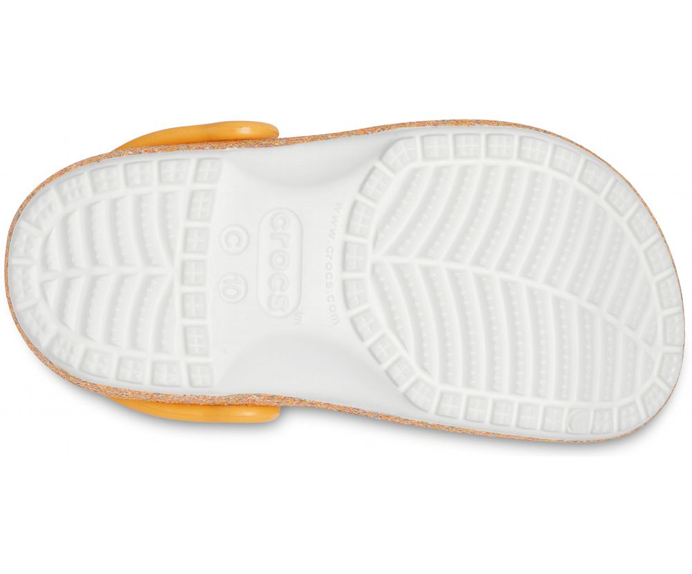 Crocs Classic Glitter Træsko Pige Guld | 712-SQTFBA