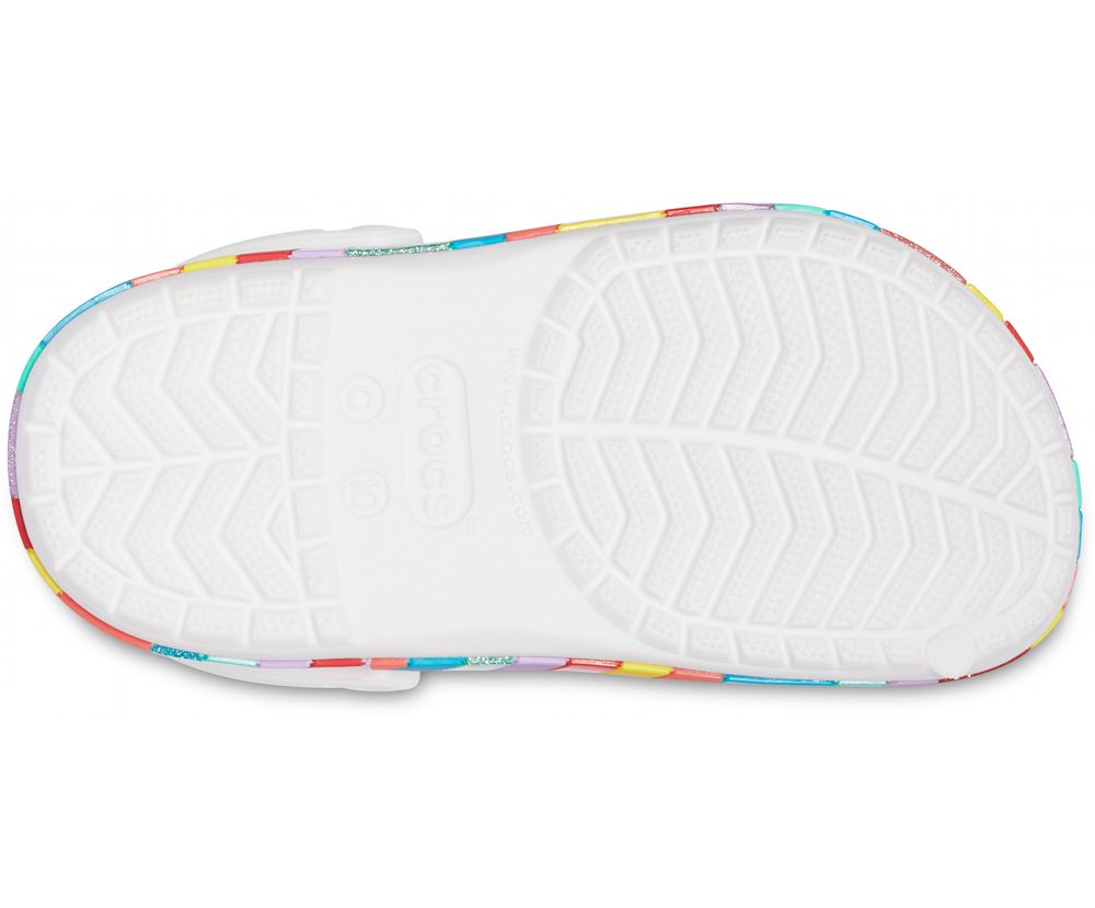 Crocs Crocband™ Chevron Beaded Træsko Pige Hvide | 157-XKUHNA