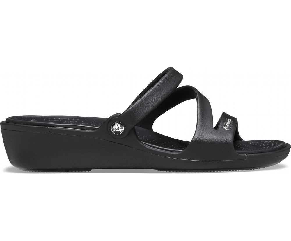 Crocs Patricia Sandaler Dame Sort | 905-PWEQUM