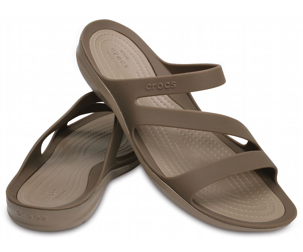 Crocs Swiftwater™ Sandaler Dame Brune | 094-BJFXZO