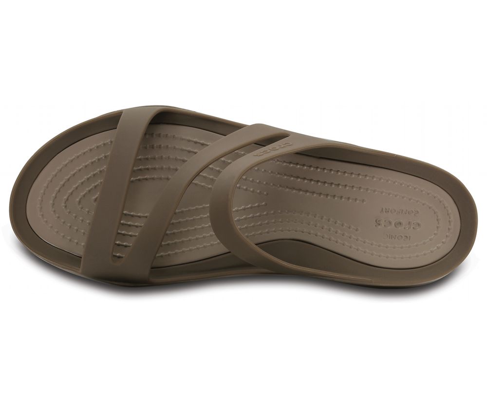 Crocs Swiftwater™ Sandaler Dame Brune | 094-BJFXZO
