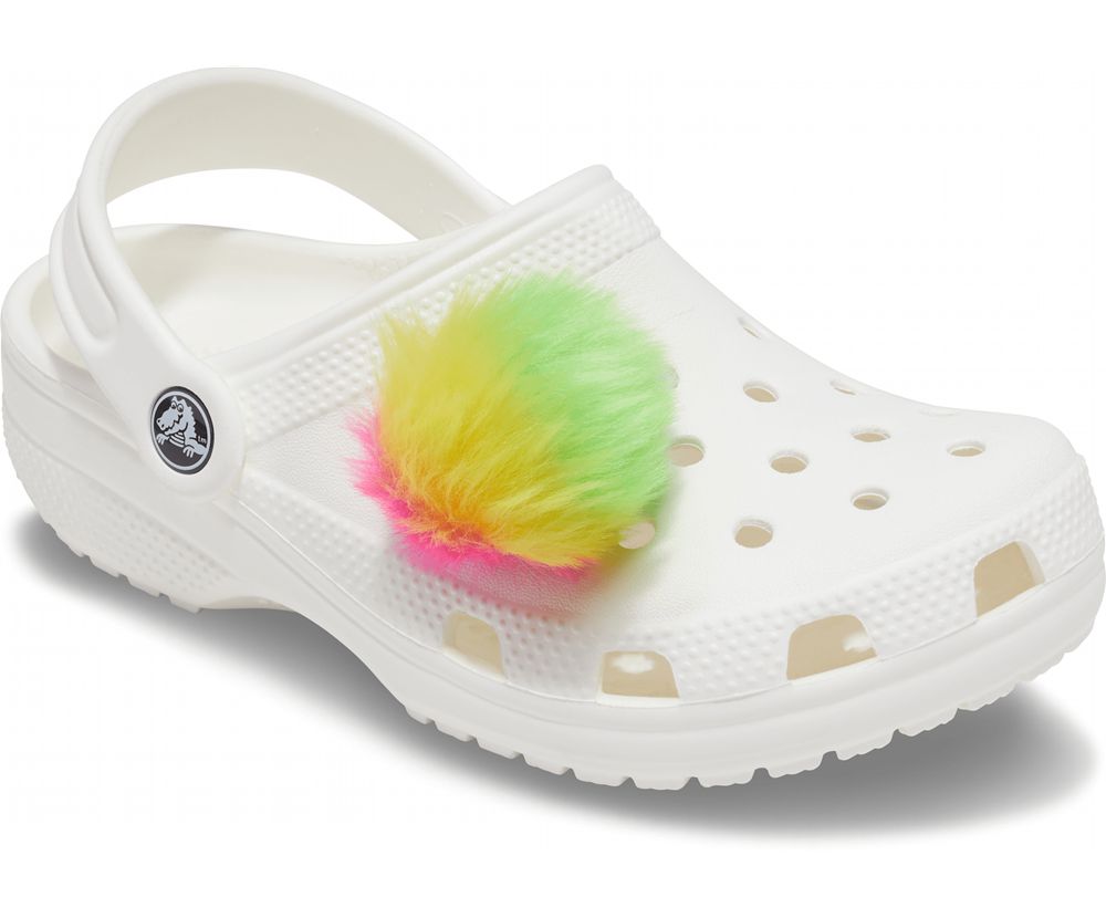 Crocs Tie Dye Puff Ball Jibbitz Dame Flerfarvede | 649-TLAGND