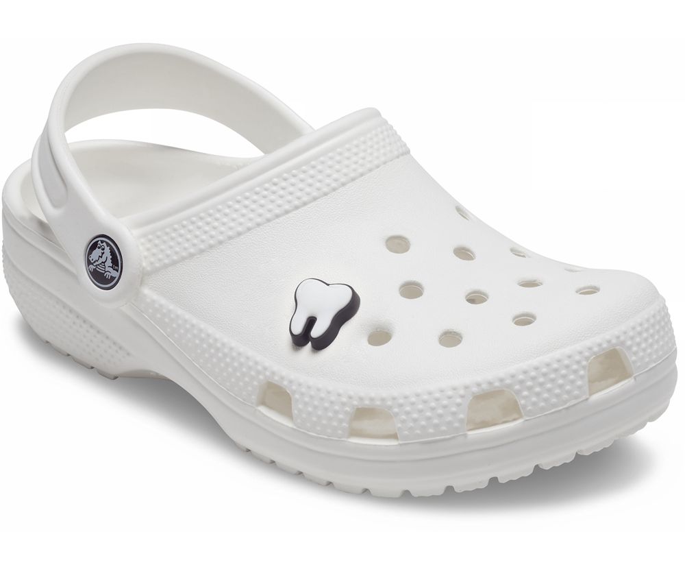 Crocs Tooth Jibbitz Dame Hvide | 456-QBJXMF